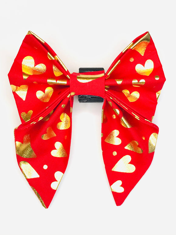 Golden Hearts Red Sailor Bow