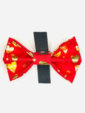 Golden Hearts Red Bow Tie