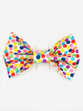 Birthday Dots White Bow Tie