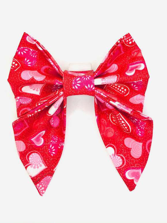 Pink Hearts Red Sailor Bow