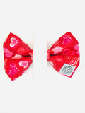 Pink Hearts on Red Bow Tie