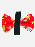 Golden Hearts Red Bow Tie