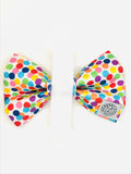 Birthday Dots White Bow Tie