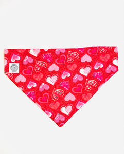 Reversible Hearts Plaid Slide Bandana